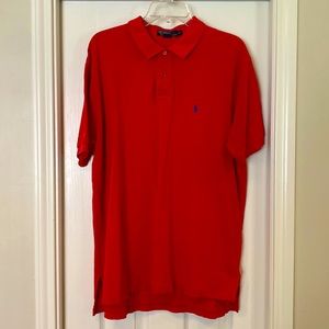 Men’s polo, red orange, size XL